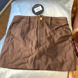 Brown white fox skirt